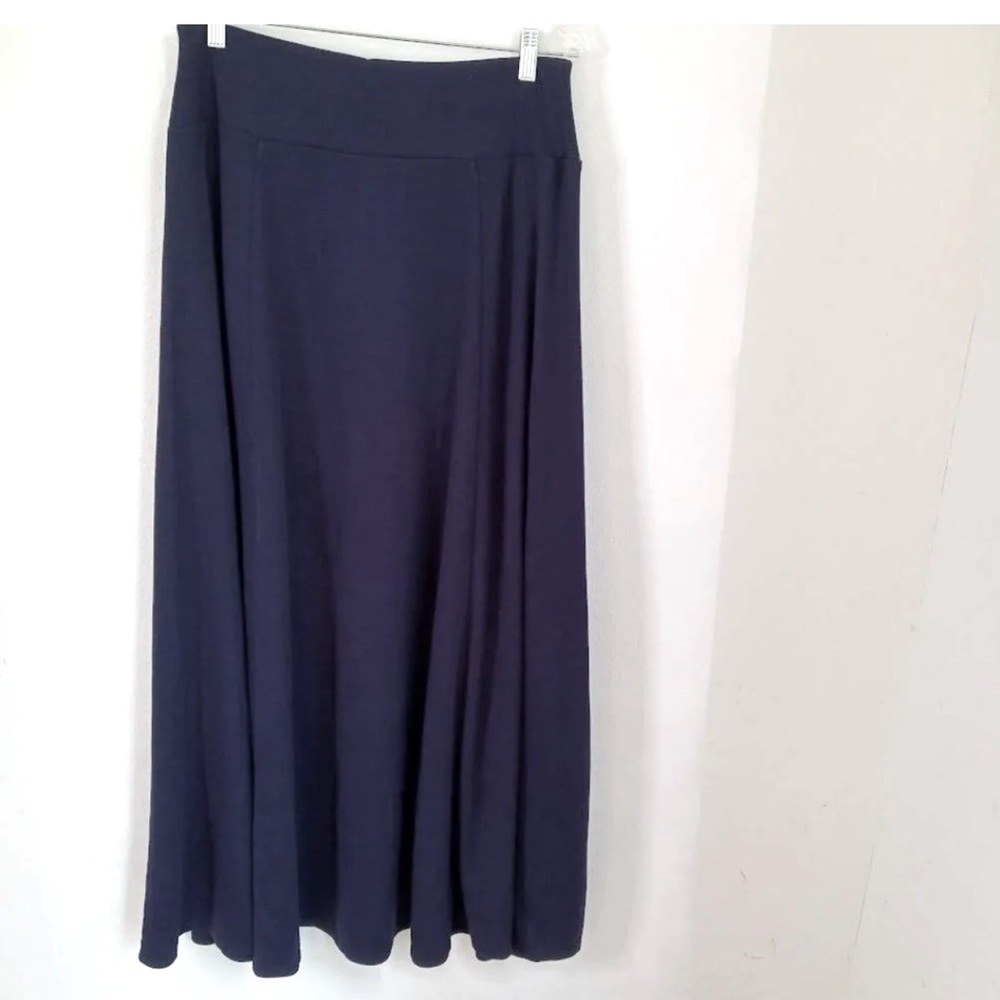 Jersey knit indigo blue maxi skirt